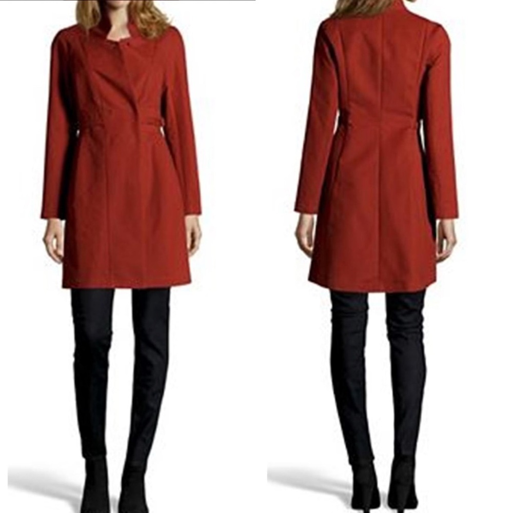 See by Chloé Coat Cotton Belted Rust Red Size 2 - Picture 17 of 17
